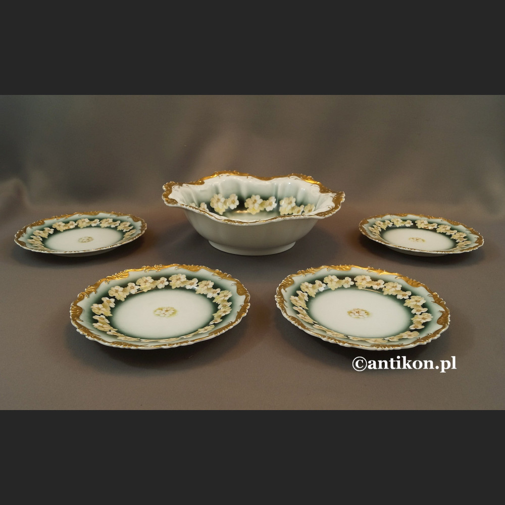 Rosenthal Bavaria stara porcelana patera i 4 talerze unikat Rosenthal Bavaria stara porcelana patera i 4 talerze unikat
