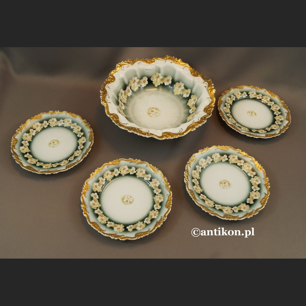 Rosenthal Bavaria stara porcelana patera i 4 talerze unikat Rosenthal Bavaria stara porcelana patera i 4 talerze unikat