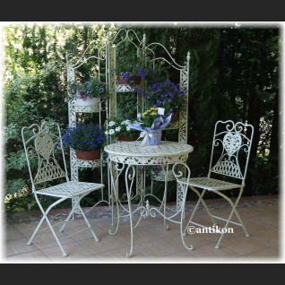 Meble ogrodowe z kutego metalu stół i 2 krzesła Meble ogrodowe z kutego metalu stół i 2 krzesła