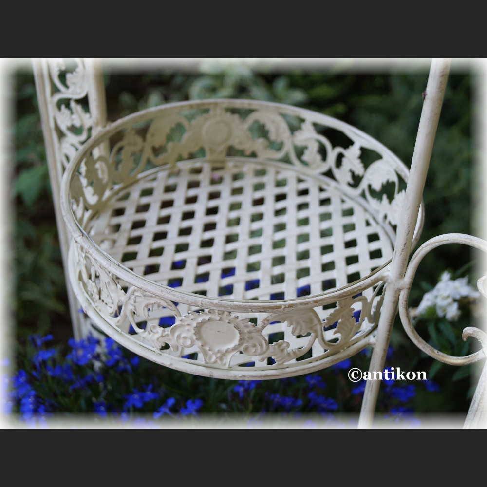Kwietnik parawan duży prowansalski biały metalowy  Kwietnik parawan duży prowansalski biały metalowy