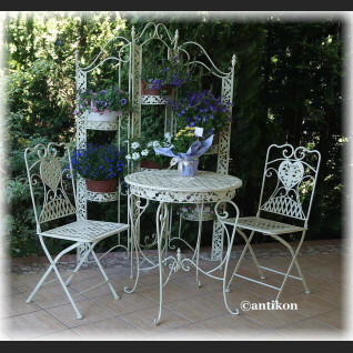 Kwietnik parawan duży prowansalski biały metalowy  Kwietnik parawan duży prowansalski biały metalowy