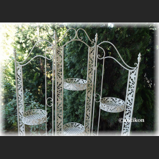 Kwietnik parawan duży prowansalski biały metalowy  Kwietnik parawan duży prowansalski biały metalowy