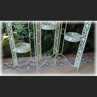 Kwietnik parawan duży prowansalski biały metalowy  Kwietnik parawan duży prowansalski biały metalowy