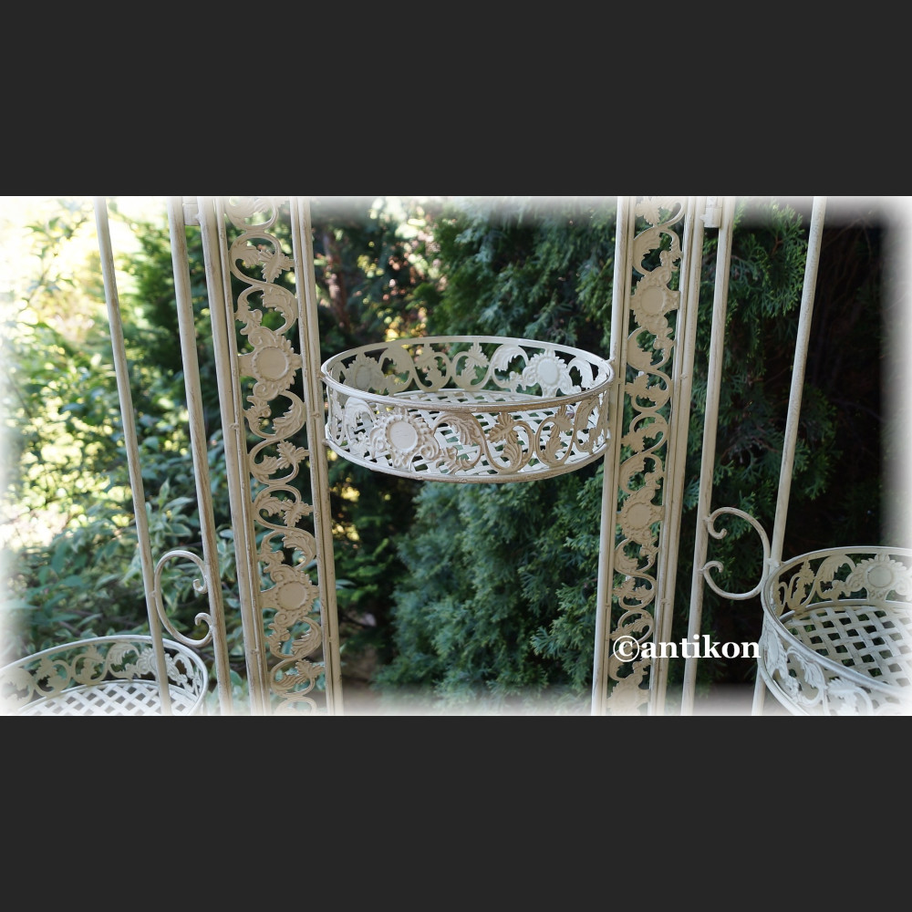 Kwietnik parawan duży prowansalski biały metalowy  Kwietnik parawan duży prowansalski biały metalowy