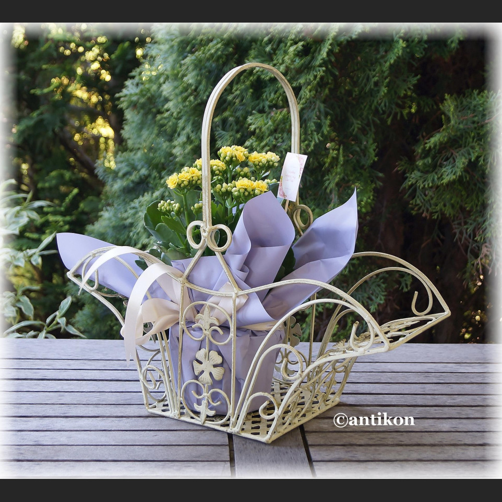 Kosz z kutego żelaza na warzywa kwiaty średni Kosz z kutego żelaza na warzywa kwiaty średni