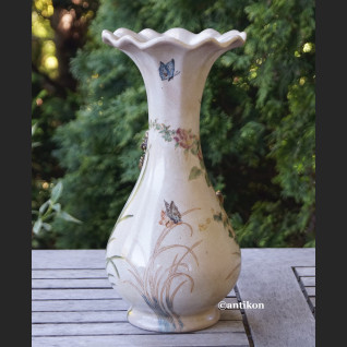 Wazon z nimfą secesyjny porcelana z brązem 