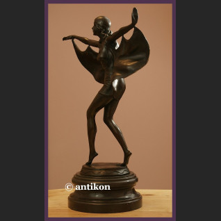 DUŻA RZEŹBA ART DECO UROCZA TANCERKA BRĄZ SYGNOWANA