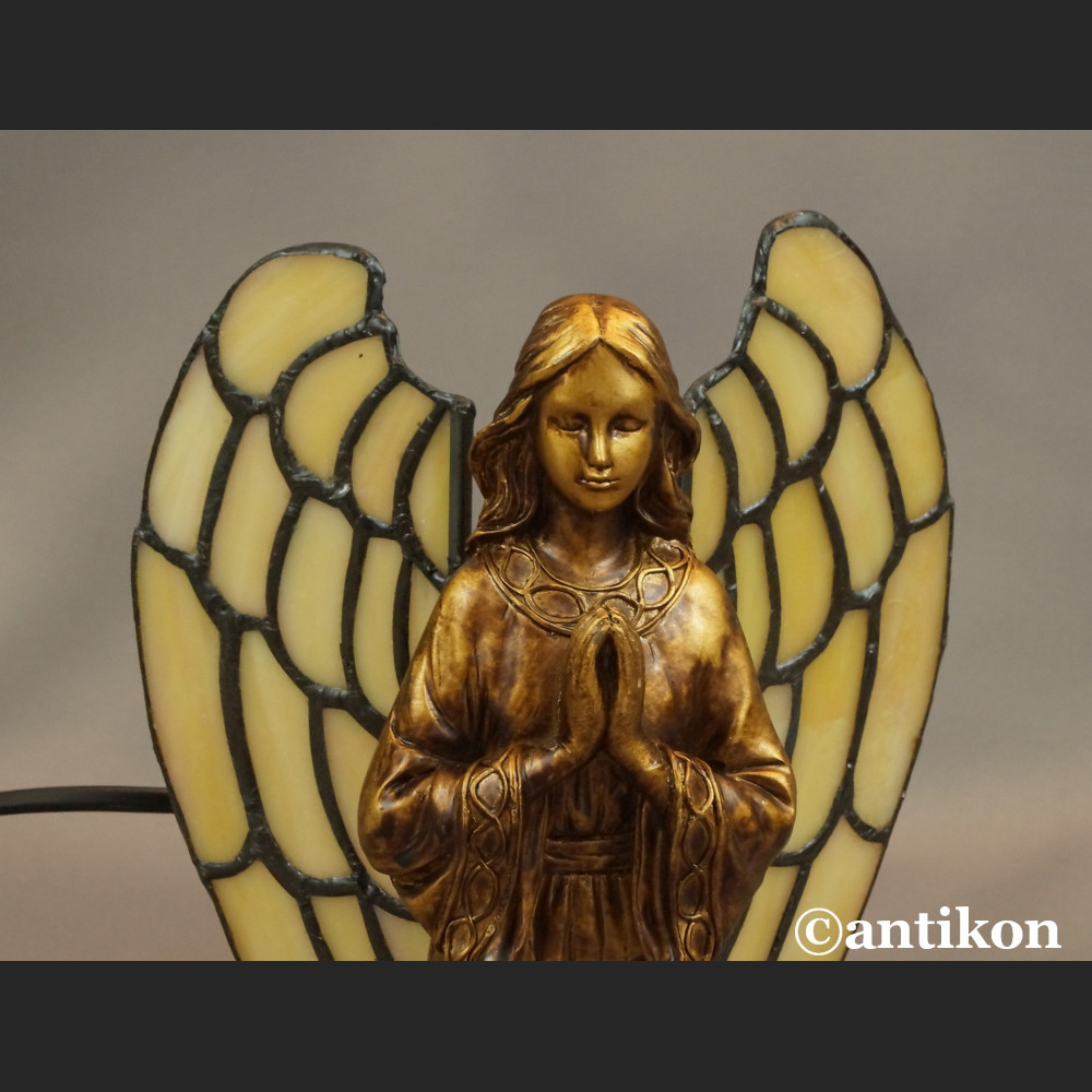 Lampa witrażowa anioł złota Lampa witrażowa anioł złota
