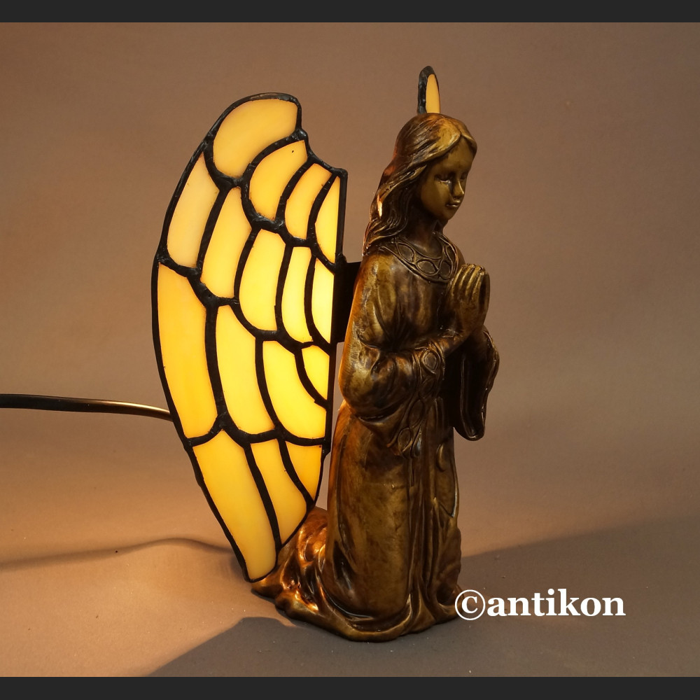 Lampa witrażowa anioł złota Lampa witrażowa anioł złota