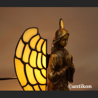 Lampa witrażowa anioł złota Lampa witrażowa anioł złota