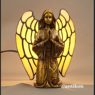 Lampa witrażowa anioł złota