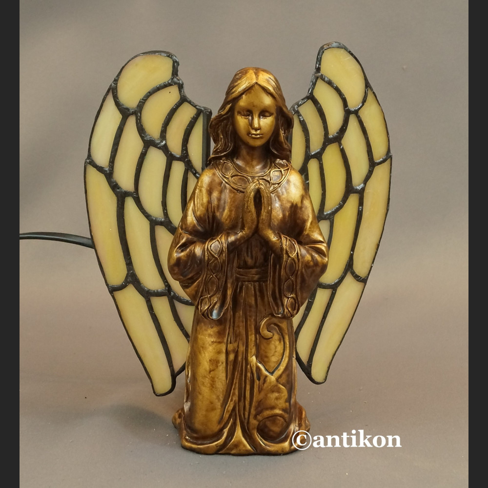 Lampa witrażowa anioł złota Lampa witrażowa anioł złota