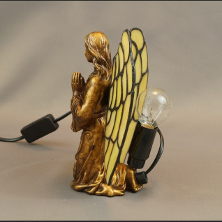 Lampa witrażowa anioł złota Lampa witrażowa anioł złota