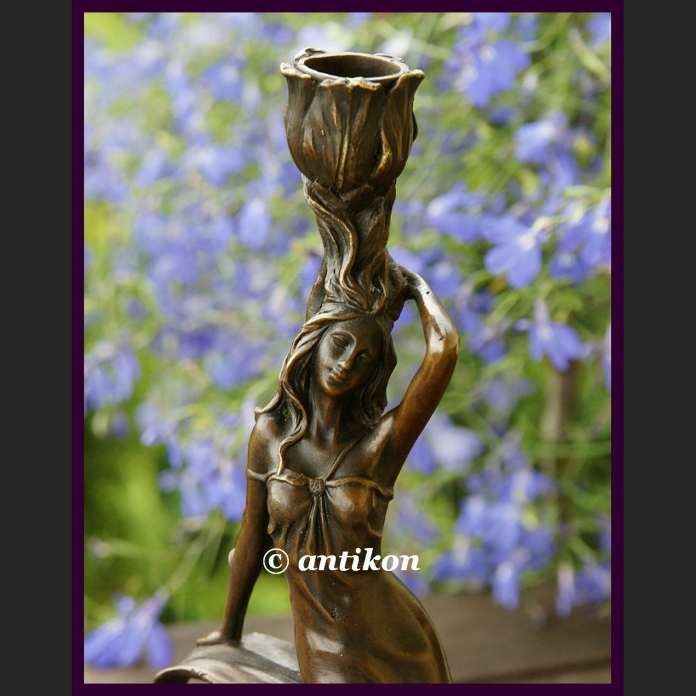 Para świeczników Francja secesja prawdziwy brąz  Para świeczników Francja secesja prawdziwy brąz