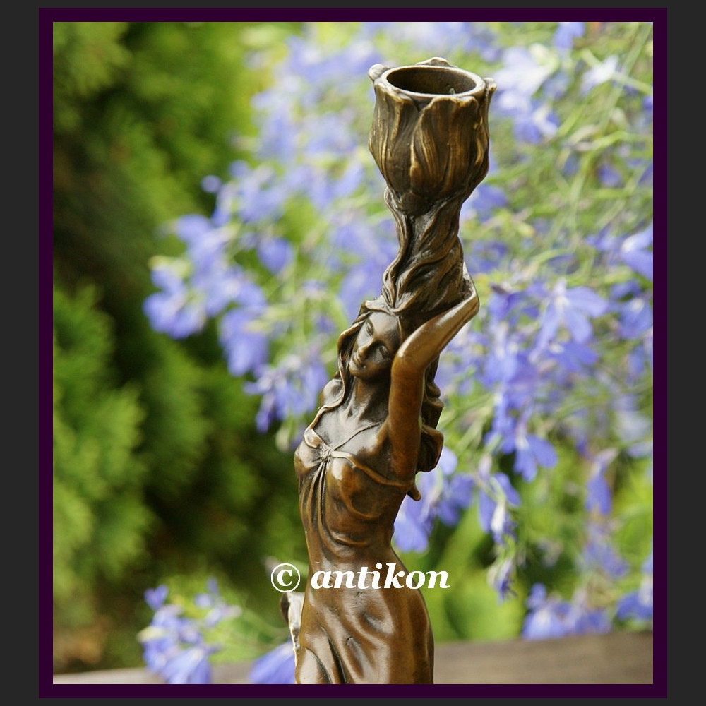 Para świeczników Francja secesja prawdziwy brąz  Para świeczników Francja secesja prawdziwy brąz