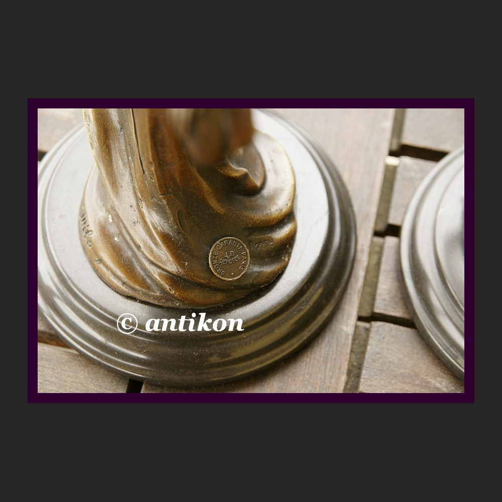 Para świeczników Francja secesja prawdziwy brąz  Para świeczników Francja secesja prawdziwy brąz