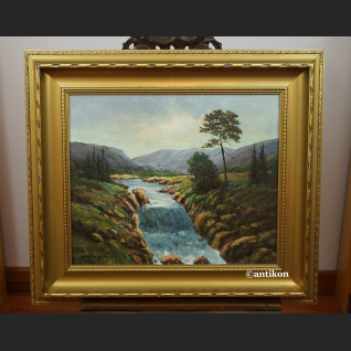 Pejzaż z wodospadem olej na płótnie