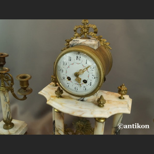 Zegar kominkowy antyk ze świecznikami Francja 