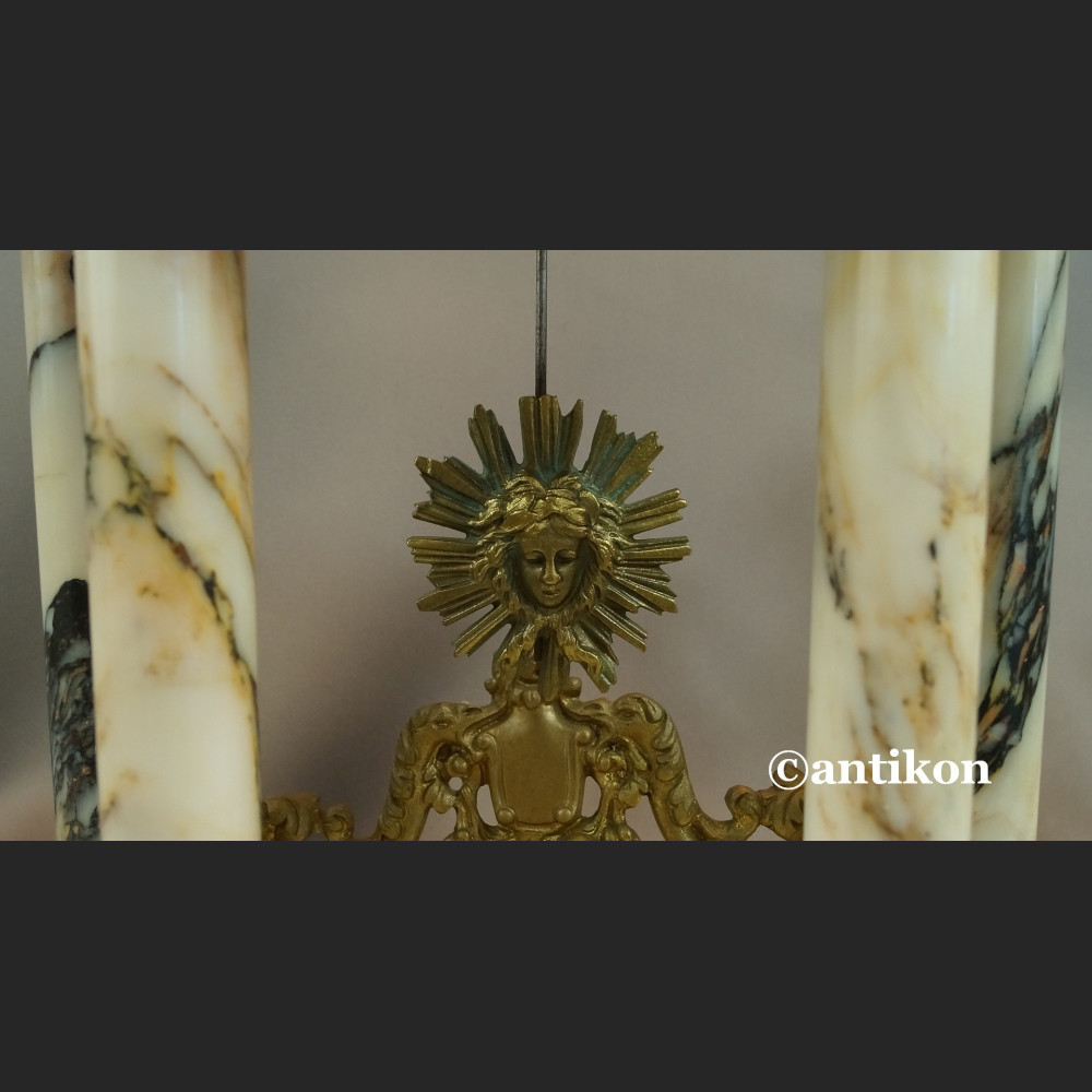 Zegar kominkowy antyk ze świecznikami Francja 