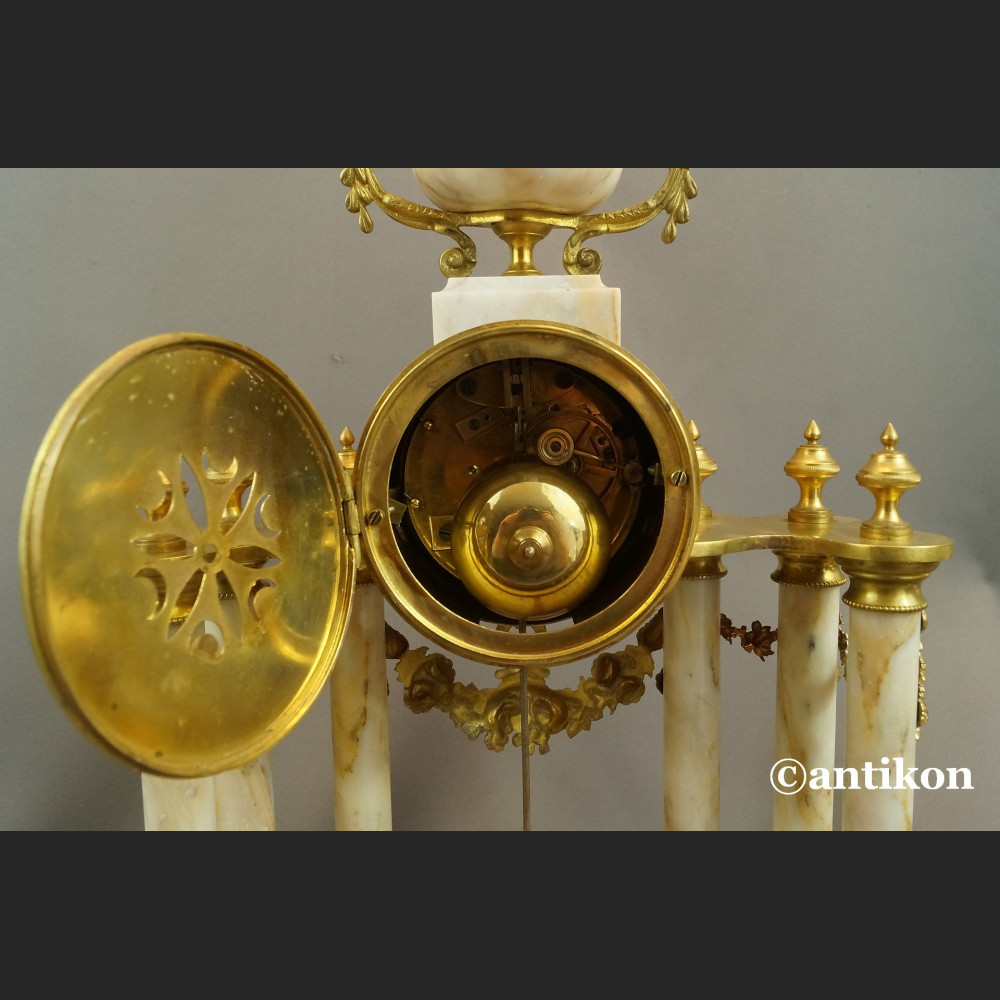 Zegar kominkowy antyki z przystawkami stary marmurowy 