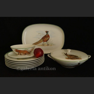 Serwis myśliwski obiadowy Krautheim Selb Bavaria komplet do dziczyzny 