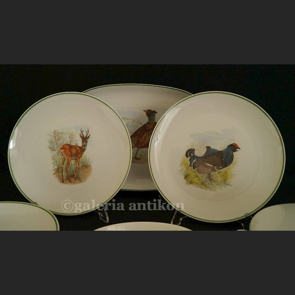 Serwis myśliwski obiadowy Krautheim Selb Bavaria komplet do dziczyzny 
