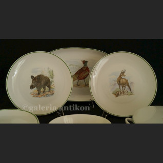 Serwis myśliwski obiadowy Krautheim Selb Bavaria komplet do dziczyzny 