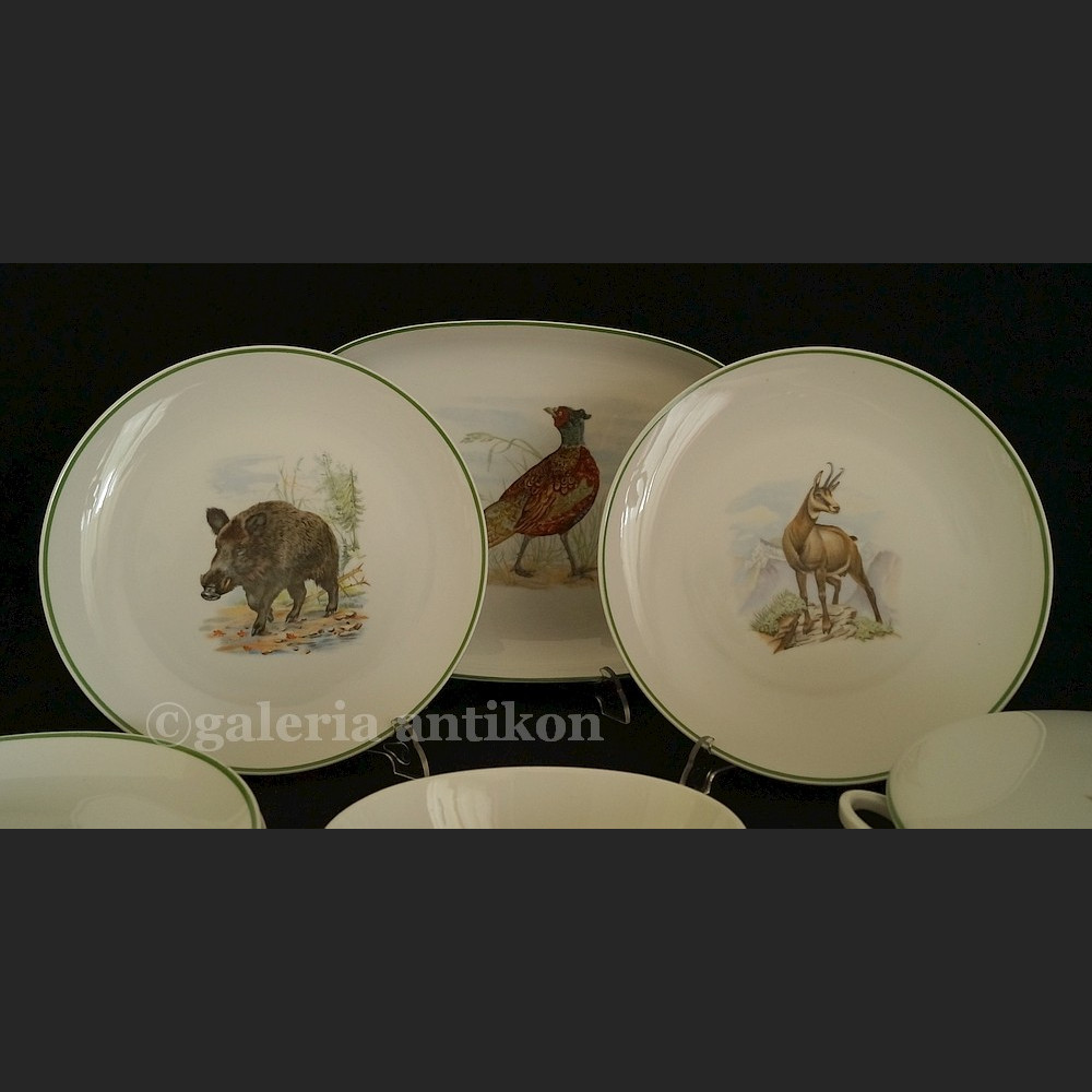 Serwis myśliwski obiadowy Krautheim Selb Bavaria komplet do dziczyzny 