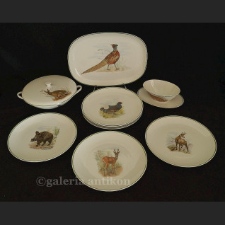 Serwis myśliwski obiadowy Krautheim Selb Bavaria komplet do dziczyzny 