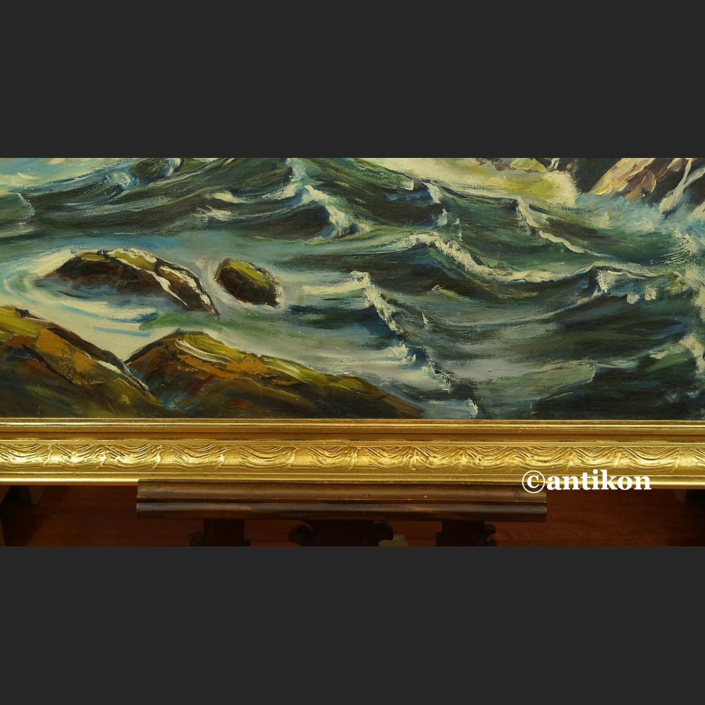 Obraz morze marynistyczny pejzaż Widok z groty 