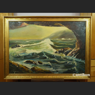 Obraz morze marynistyczny pejzaż Widok z groty 