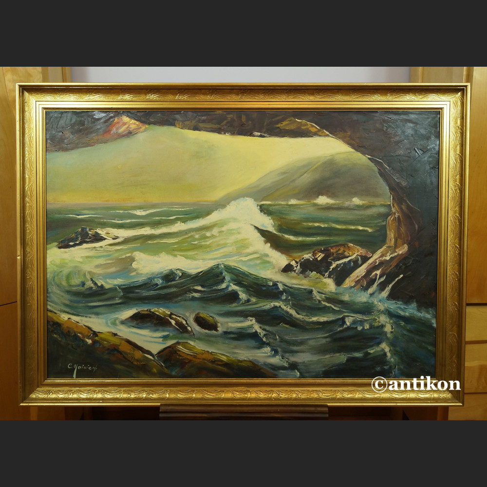 Obraz morze marynistyczny pejzaż Widok z groty 