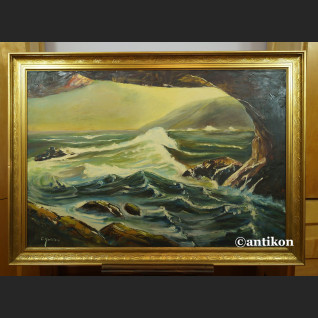 Obraz morze marynistyczny pejzaż Widok z groty 