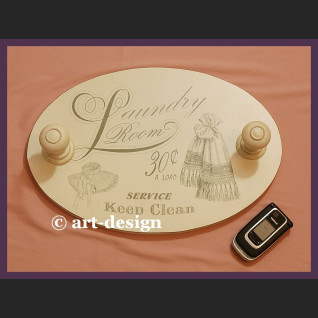 Wieszak vintage do pralni łazienki Loundry Room drewniany