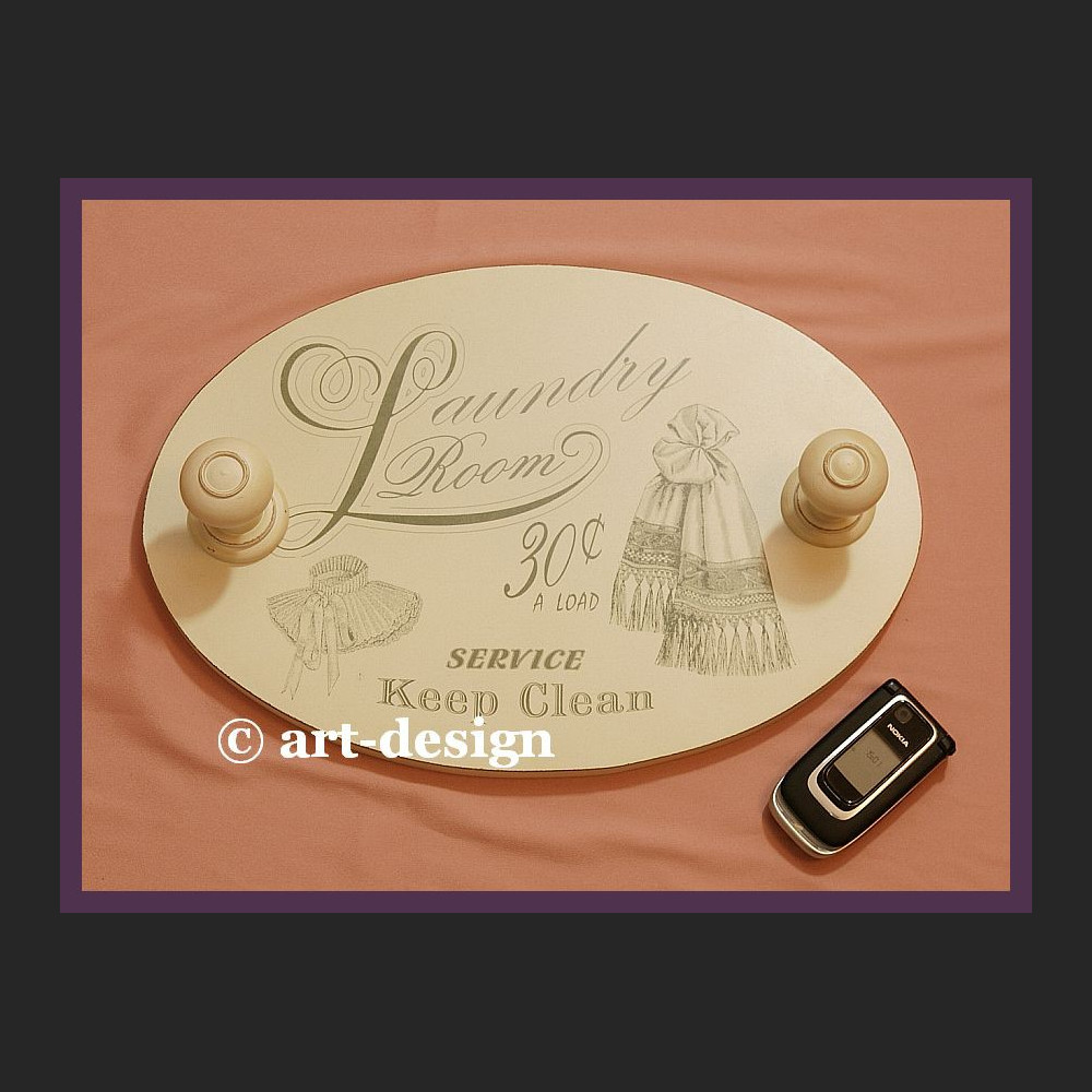 Wieszak vintage do pralni łazienki Loundry Room drewniany