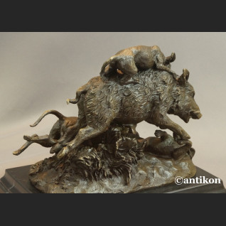 Dzik duża rzeźba brąz prezent dla myśliwego