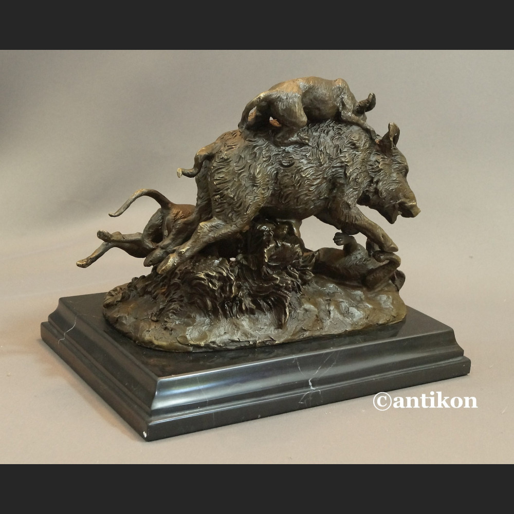 Dzik duża rzeźba brąz prezent dla myśliwego