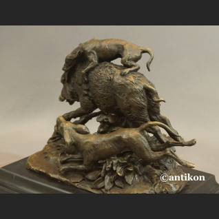 Dzik duża rzeźba brąz prezent dla myśliwego