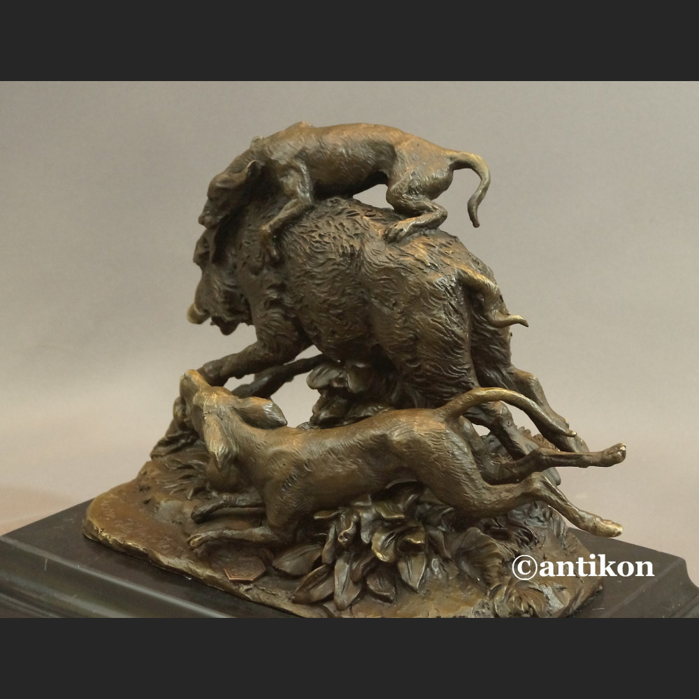 Dzik duża rzeźba brąz prezent dla myśliwego