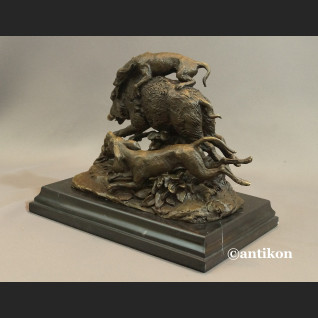 Dzik duża rzeźba brąz prezent dla myśliwego