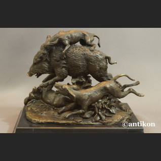 Dzik duża rzeźba brąz prezent dla myśliwego