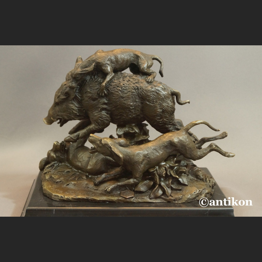 Dzik duża rzeźba brąz prezent dla myśliwego