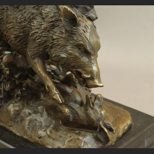 Dzik duża rzeźba brąz prezent dla myśliwego