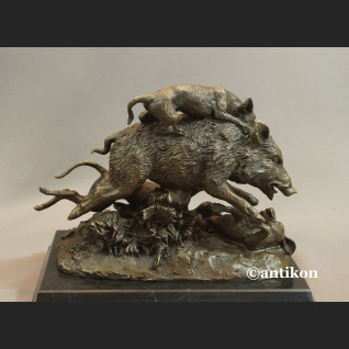 Dzik duża rzeźba brąz prezent dla myśliwego