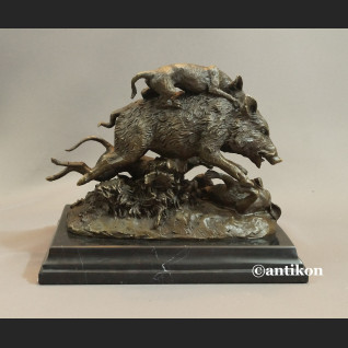 Dzik duża rzeźba brąz prezent dla myśliwego