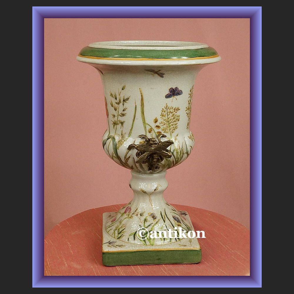 Donica porcelanowa z ważkami żardiniera do kwiatów  Donica porcelanowa z ważkami żardiniera do kwiatów