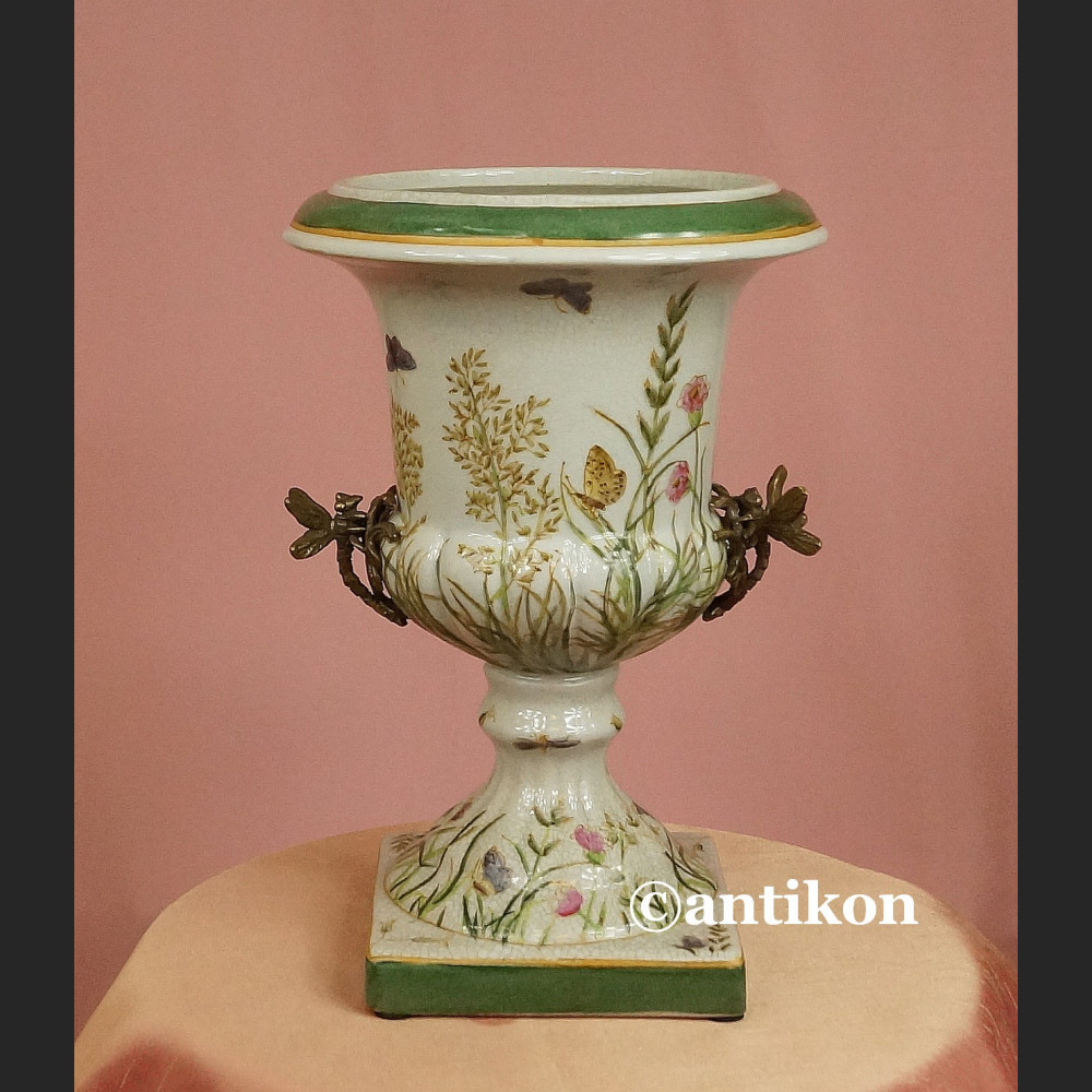 Donica porcelanowa z ważkami żardiniera do kwiatów  Donica porcelanowa z ważkami żardiniera do kwiatów