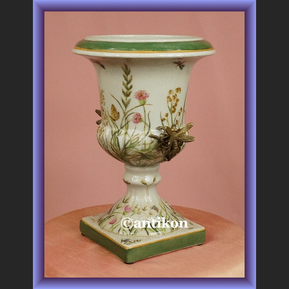 Donica porcelanowa z ważkami żardiniera do kwiatów  Donica porcelanowa z ważkami żardiniera do kwiatów