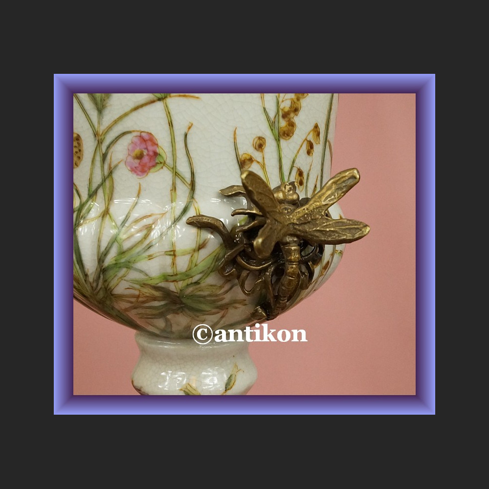 Donica porcelanowa z ważkami żardiniera do kwiatów  Donica porcelanowa z ważkami żardiniera do kwiatów