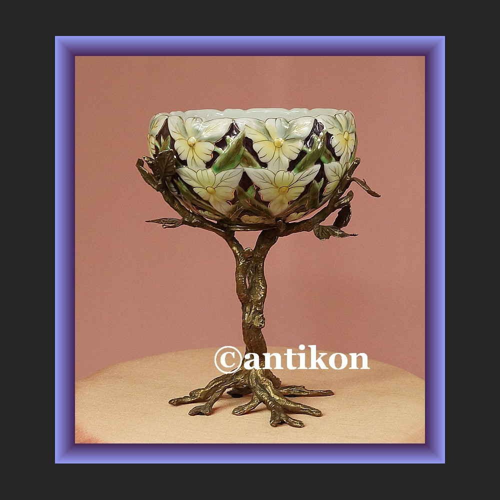 Patera porcelanowa drzewko porcelana z brązem Patera porcelanowa drzewko porcelana z brązem